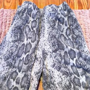 snakeskin sweatpants